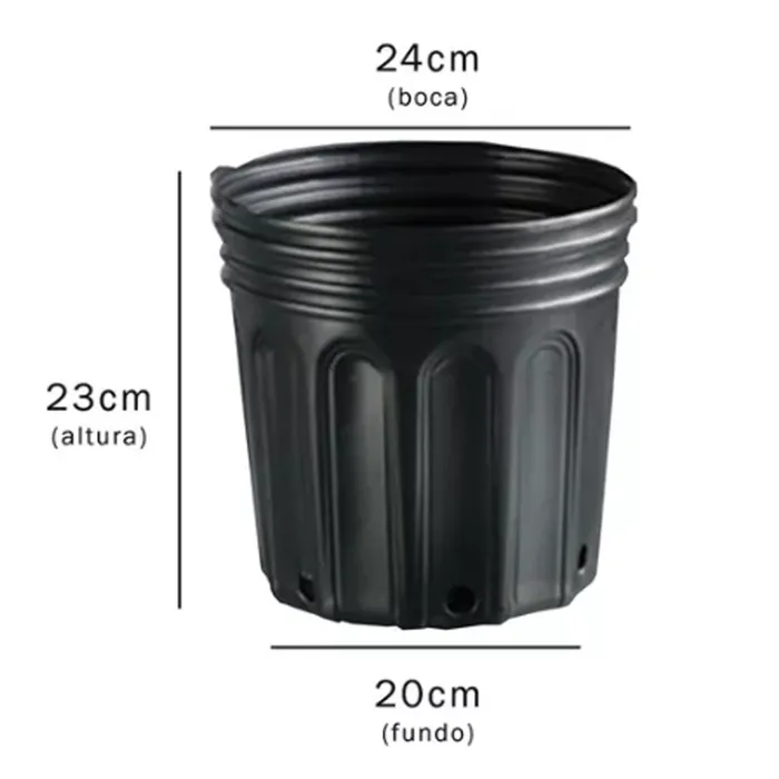 Vasos Flexíveis Cultivo Substrato 50 Vasos Plásticos, 8,5 L