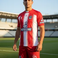 Uniforme de Futebol Listrado Vermelho e Branco Linha Clássico | Hiper Sports - imagem 1