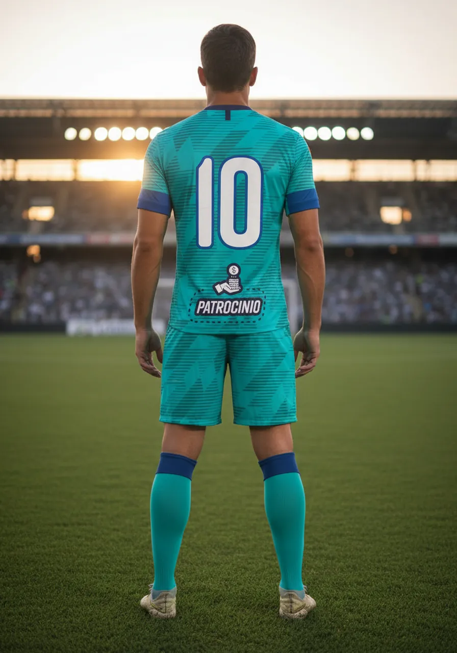 Uniforme de Futebol Personalizado Linha Maré — Kit Completo Turquesa