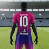 Uniforme de Futebol Rosa e Roxo Linha Nitro | Hiper Sports - imagem 2