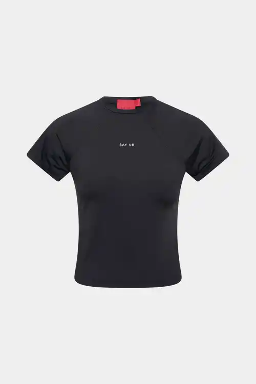 Baby Tee Say Ur Soft Stretch (Black)
