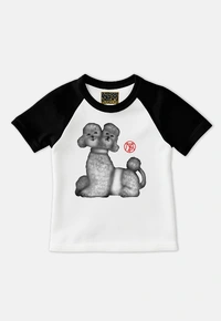 Baby Tee Tumulto Siames Branca com Estampa de Poodle - imagem 1