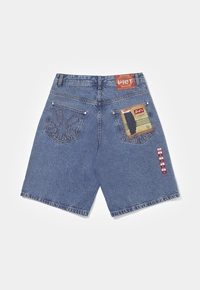 Bermuda PIET Brand New Shorts em Jeans Lavado com Estampa de Etiquetas - imagem 2
