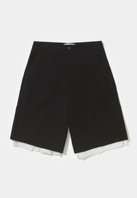 Bermuda PIET Lined Chino Shorts Black com Forro Exposto e Acabamento Alfaiatado - imagem 1