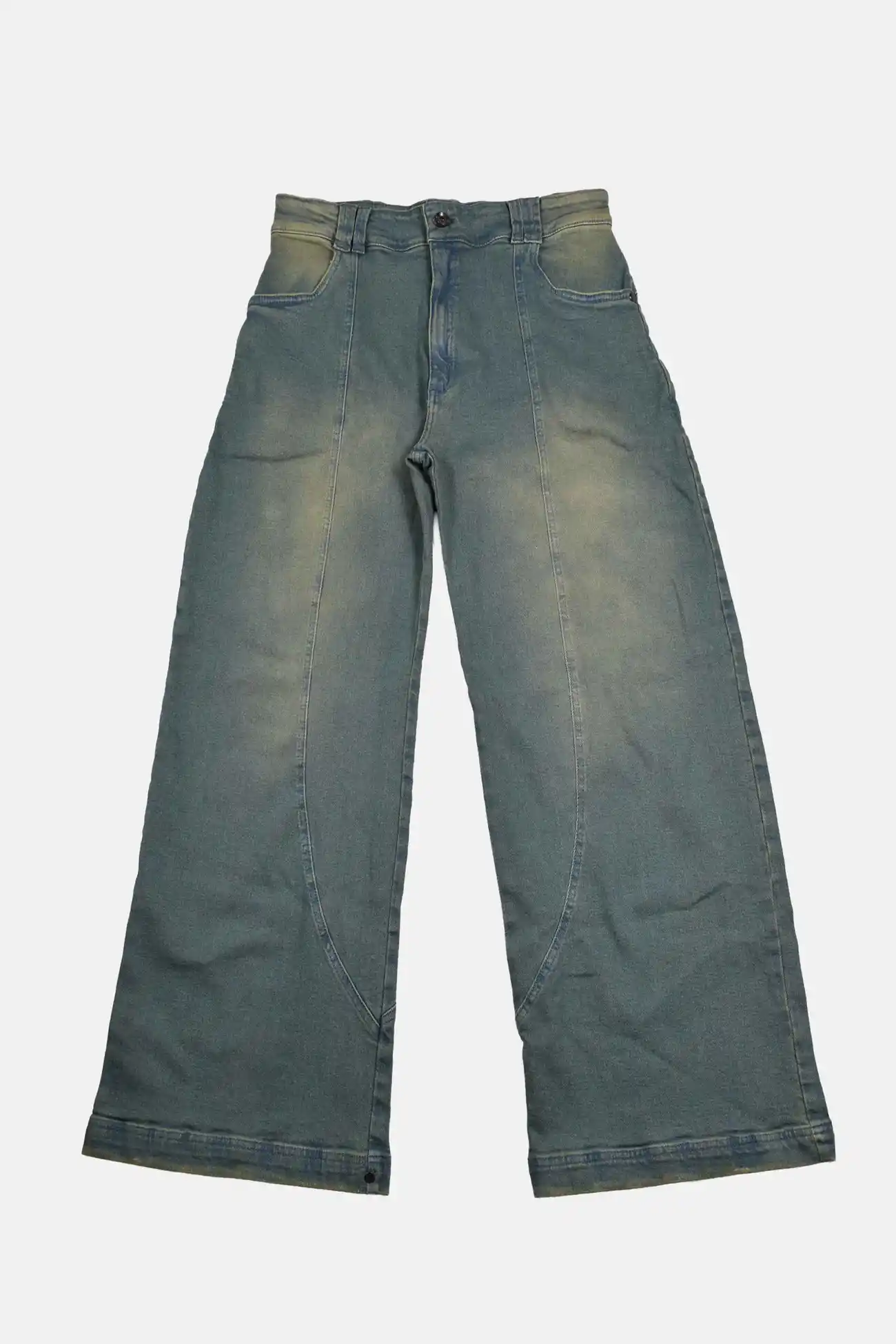 Calça Des Prezo Youth Damage Pants Baggy Wide Jeans Azul Esverdeado - imagem 1