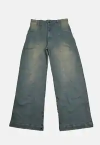 Calça Des Prezo Youth Damage Pants Baggy Wide Jeans Azul Esverdeado - imagem 1