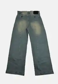 Calça Des Prezo Youth Damage Pants Baggy Wide Jeans Azul Esverdeado - imagem 2