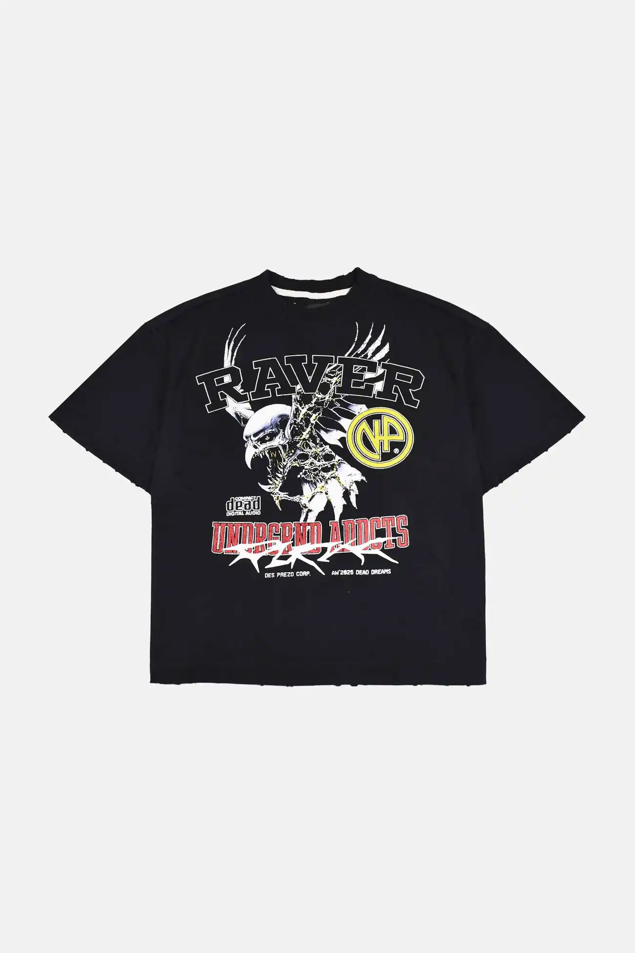 Camiseta Des Prezo Dead Raver Black Boxy Oversized Streetwear - imagem 1