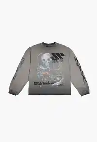 Camiseta Longsleeve Des Prezo Ugly Kids Dead Dreams Grey  Boxy Oversized - imagem 1