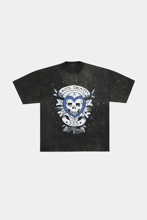 Camiseta Ed Hardy x Matuê Until Death (Stoned Black)