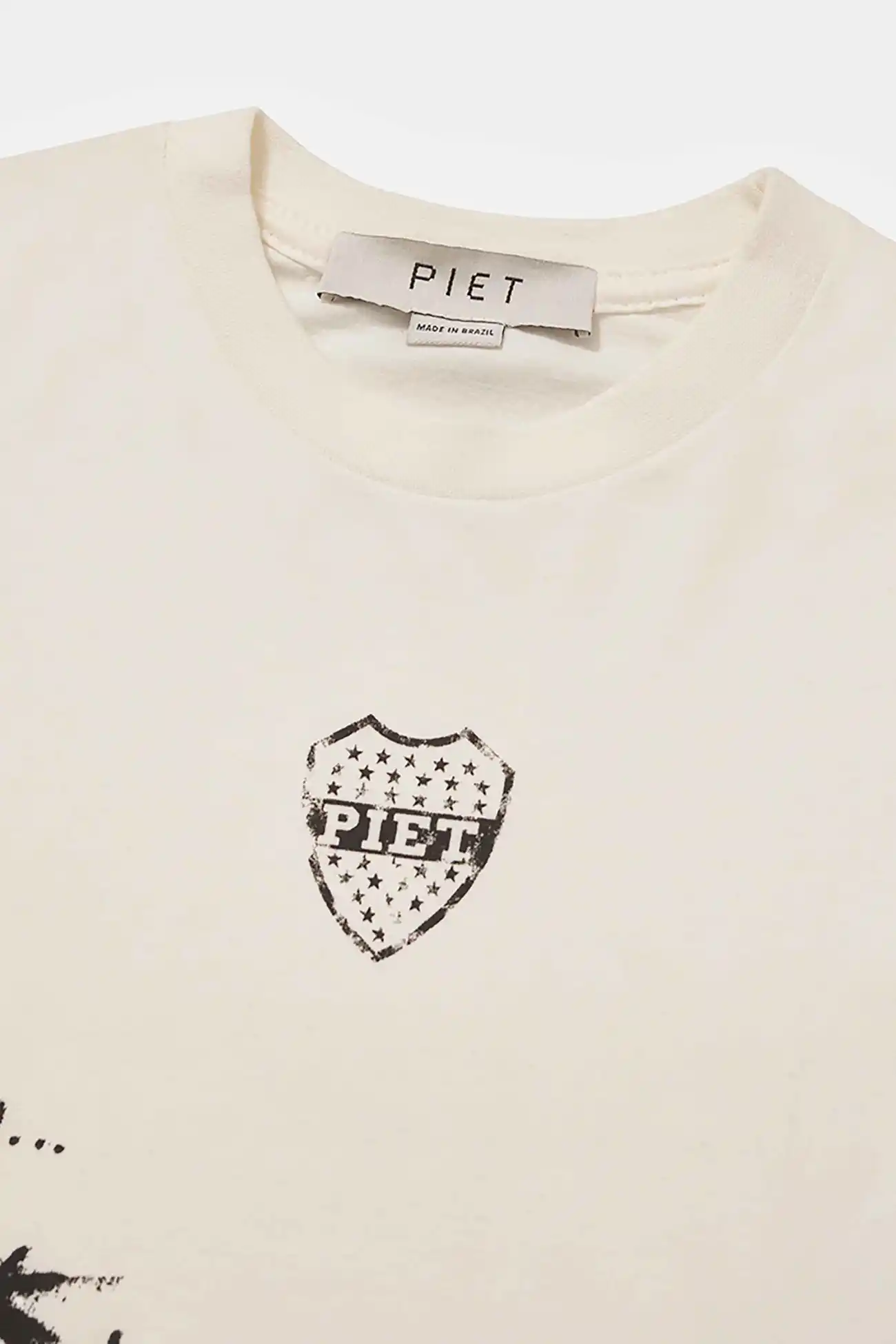 Camiseta PIET Autographed Raw Edge Bone White – Minimalismo e Autenticidade - imagem 3