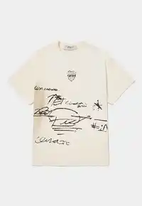 Camiseta PIET Autographed Raw Edge Bone White – Minimalismo e Autenticidade - imagem 1