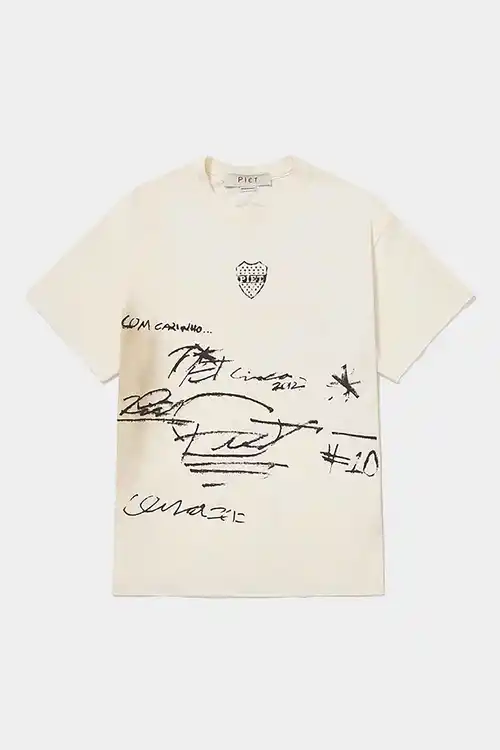 Camiseta PIET Autographed Raw Edge (Bone White)