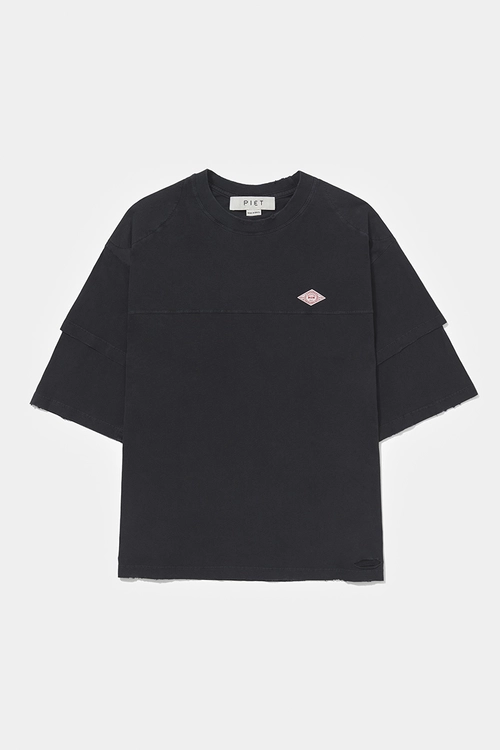 Camiseta PIET Double Sleeve (Vintage Black)