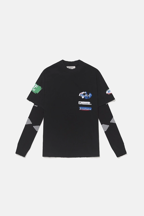 Camiseta PIET F.C. Knitted Sleeve (Vintage Black/Black)