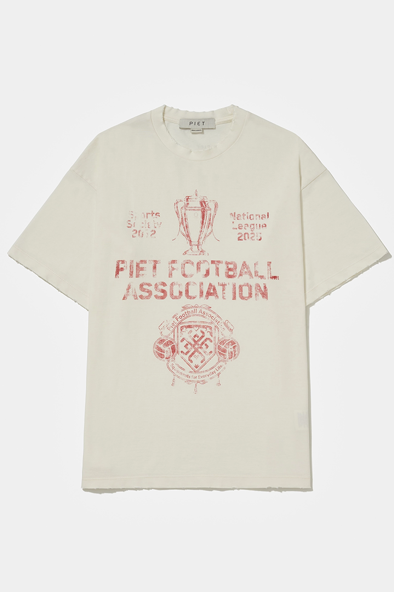 Camiseta PIET Football Association Bone White Modelagem Relaxed 100% Algodão de Alta Gramatura - imagem 1