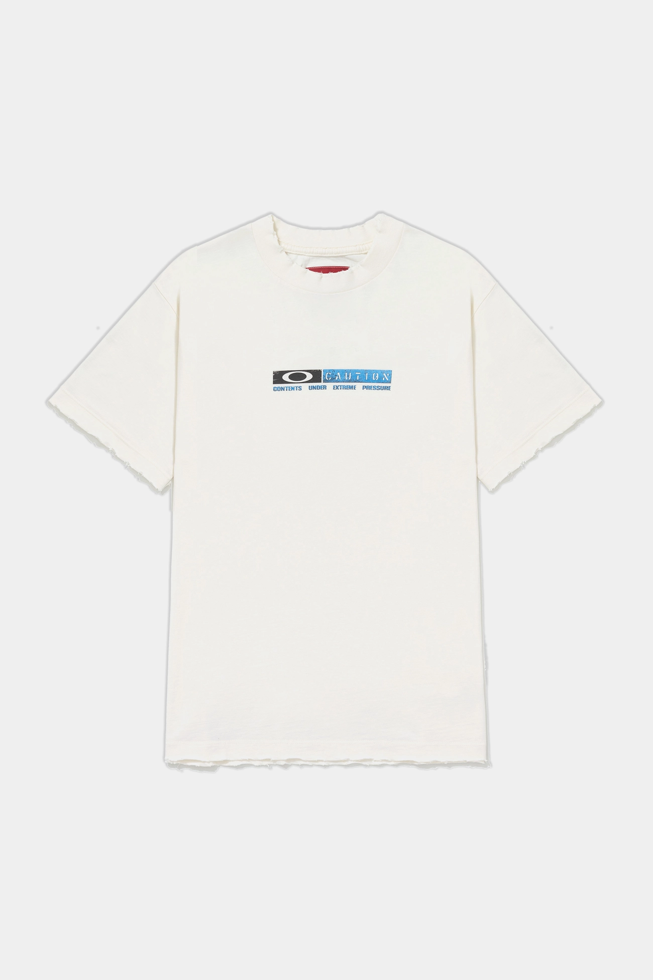 Camiseta PIET x Oakley Caution Bone White – Estampa Técnica e Puídos - imagem 1