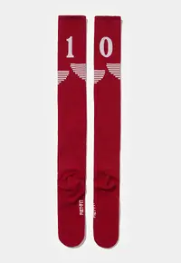 Meia PIET Soccer Socks Red – Estilo Futebol Vintage com Logo Exclusivo - imagem 2