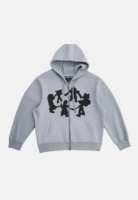 Moletom Tumulto Canguru Zipper Mescla com Estampa e Capuz Forrado - imagem 1