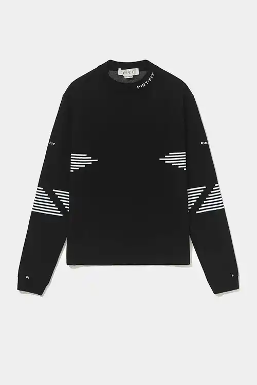 Suéter PIET Fitted Long Sleeve Sport Sweater (Black)