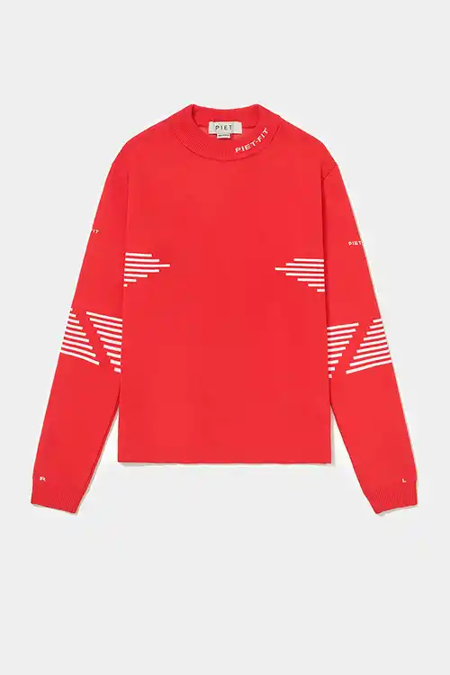 Suéter PIET Fitted Long Sleeve Sport Sweater (Red)