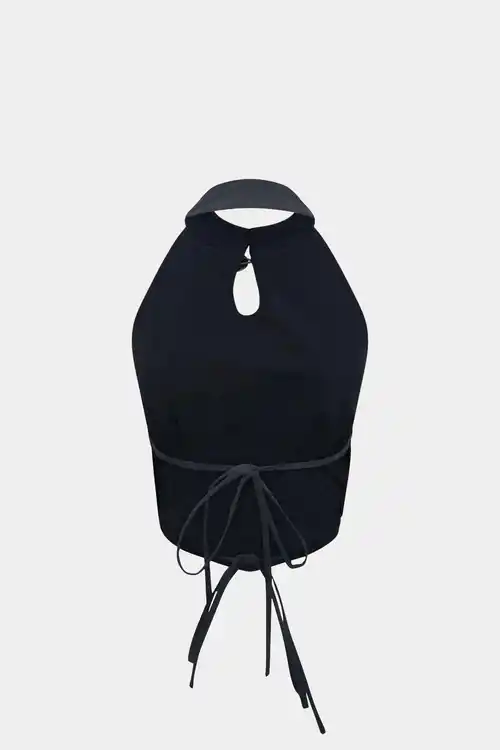 Top Say Ur Collar Botton (Black)