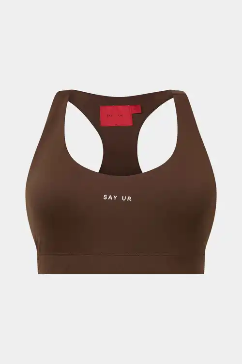 Top Say Ur Stretch Bra Top (Brown)