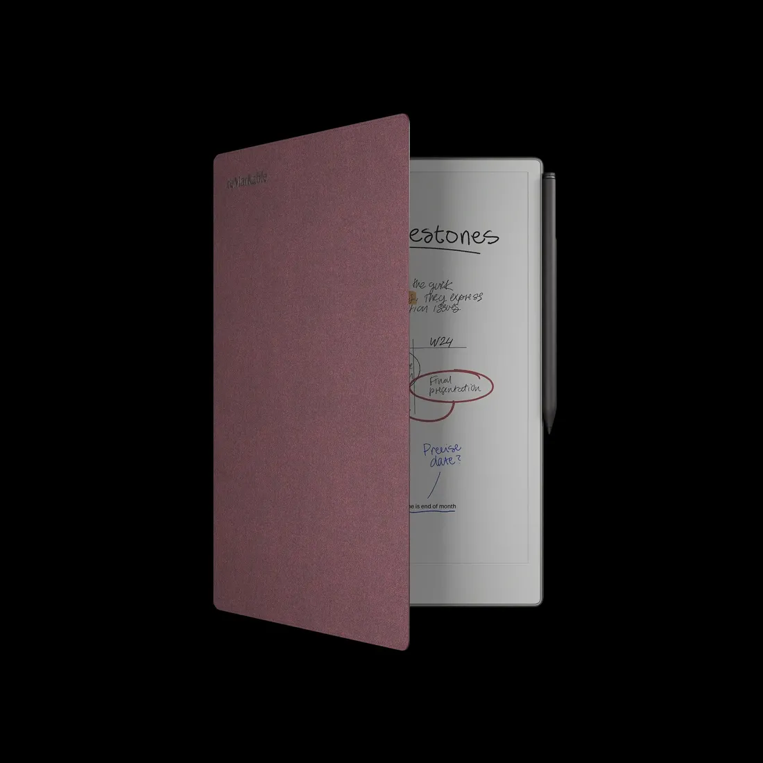 reMarkable Paper Pro + Marker Plus + Book Folio Mosaic weave Burgundy