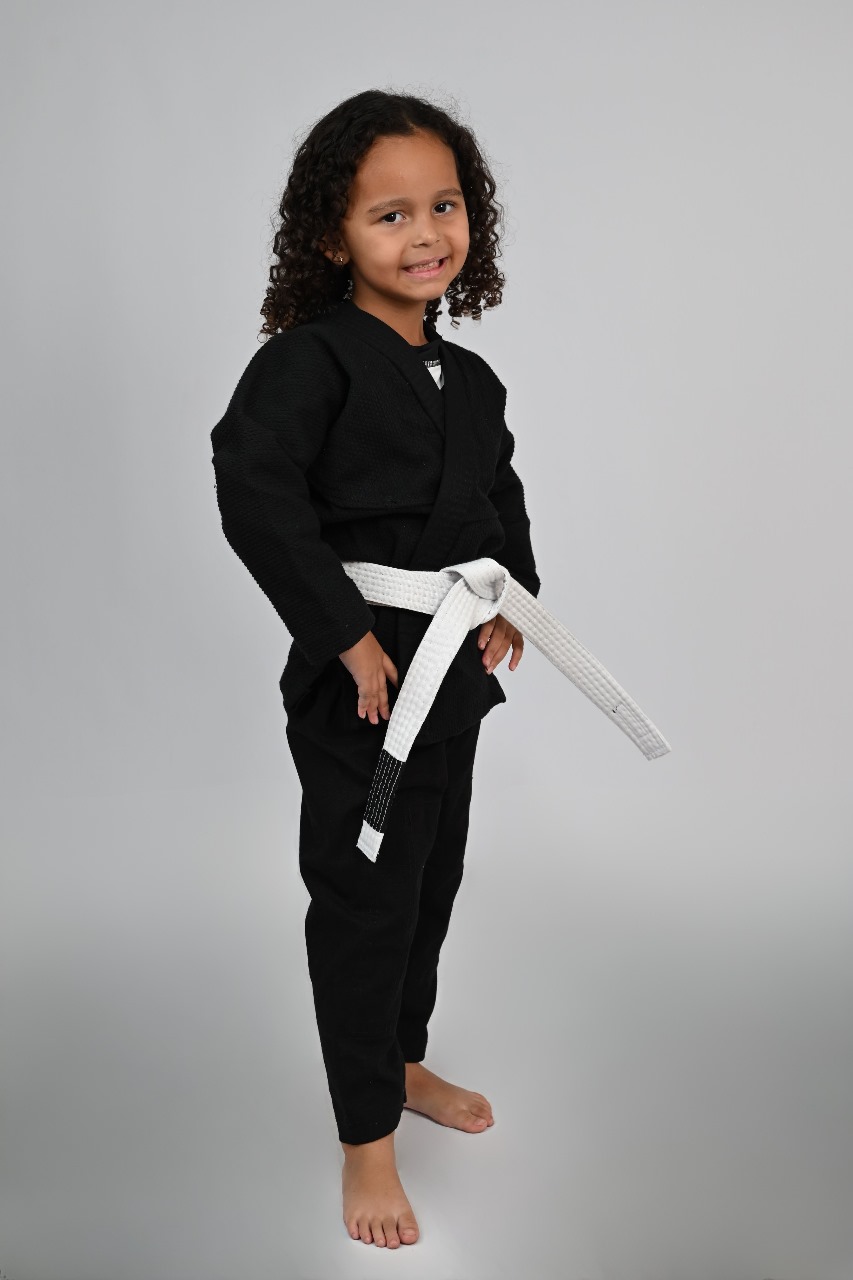 Kimono Feminino MIRIM, 4 e 5 anos. Preto