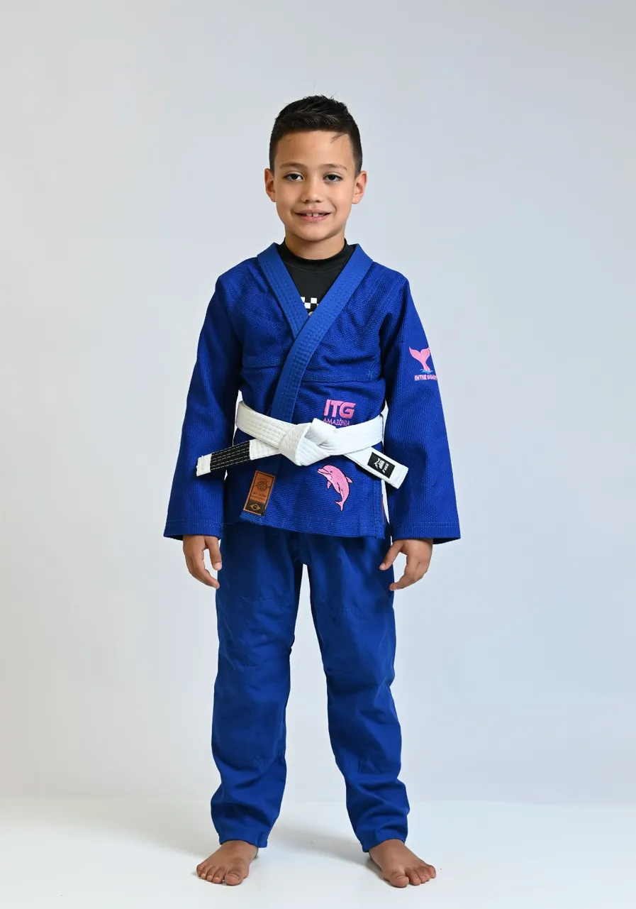 Kimono Infantil ITG Amazônia Boto Rosa Azul