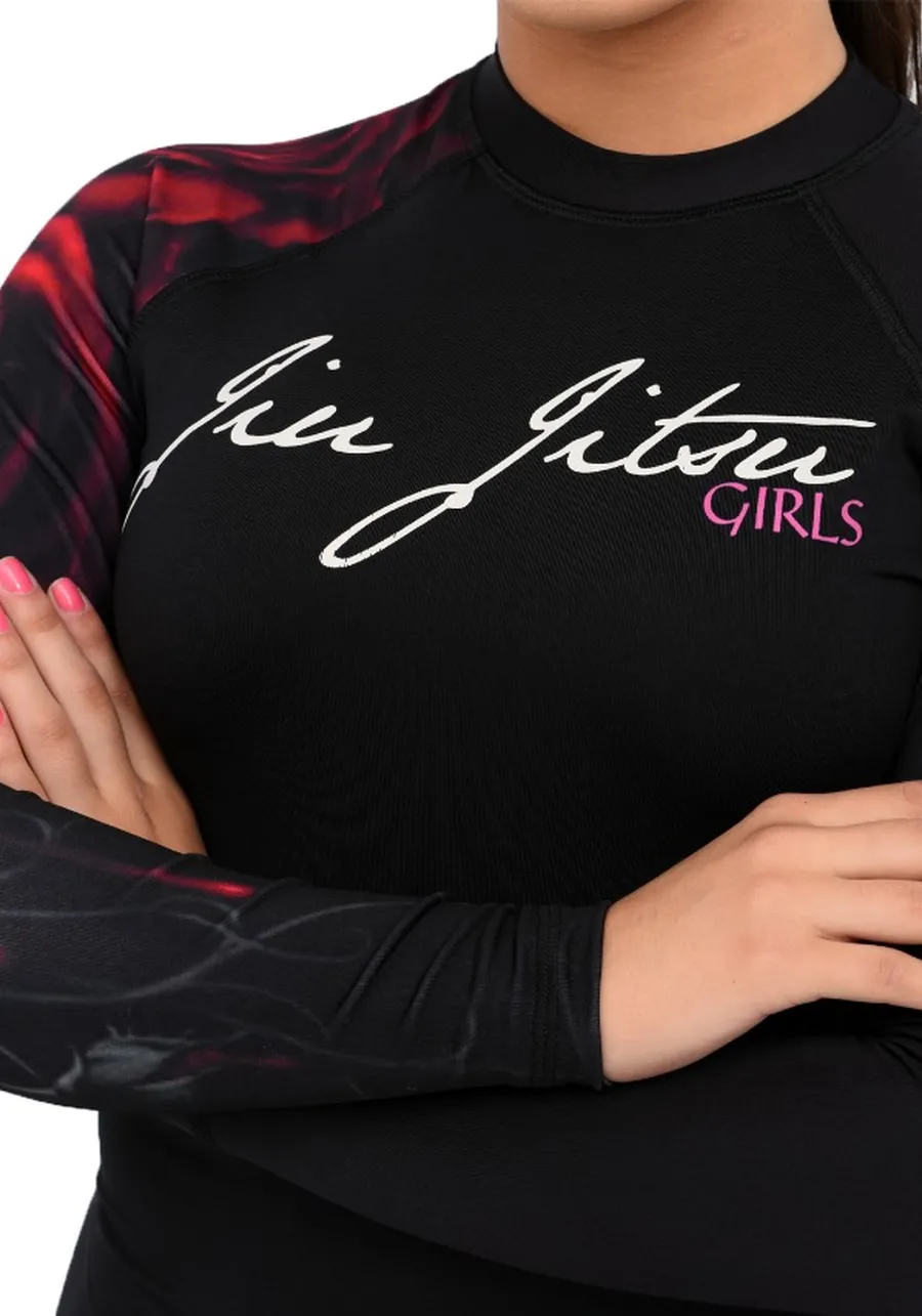 Body Feminino Jiu-Jitsu Rosas