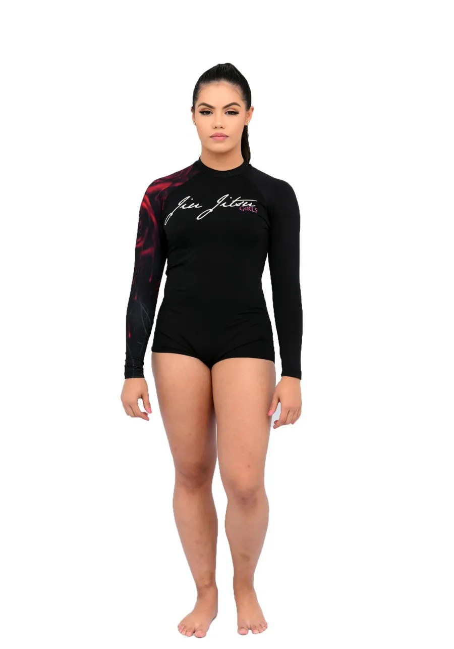 Body Feminino Jiu-Jitsu Rosas