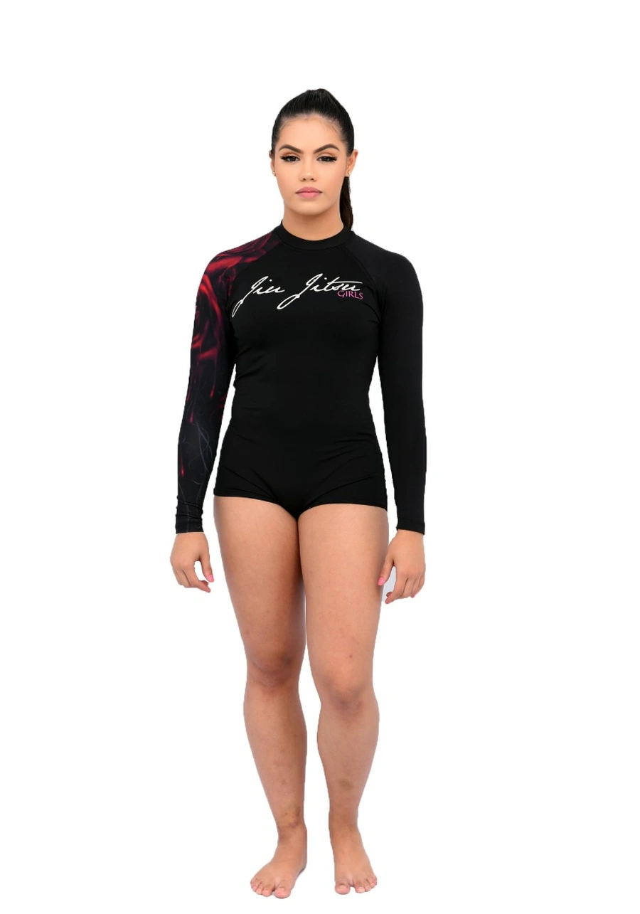 Body Feminino Jiu-Jitsu Rosas