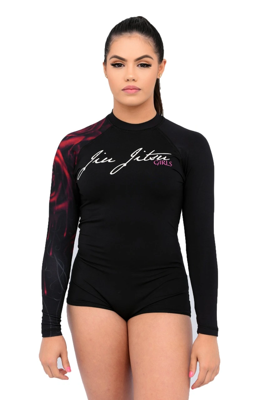 Body Feminino Jiu-Jitsu Rosas