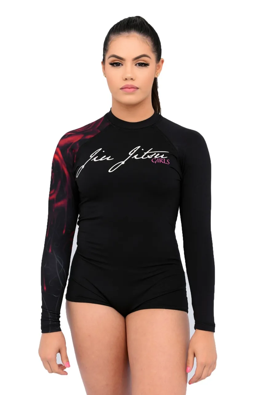 Body Feminino Jiu-Jitsu Rosas
