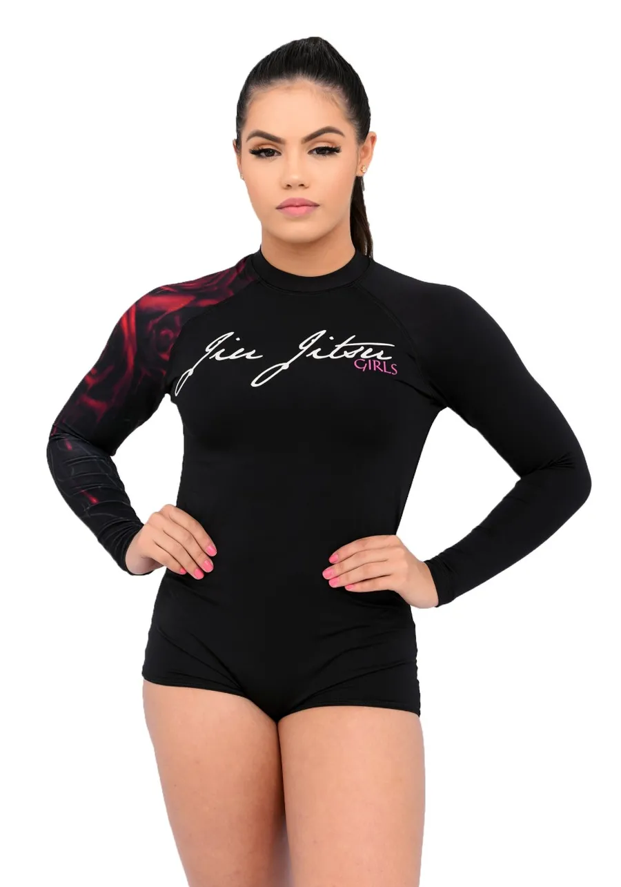 Body Feminino Jiu-Jitsu Rosas