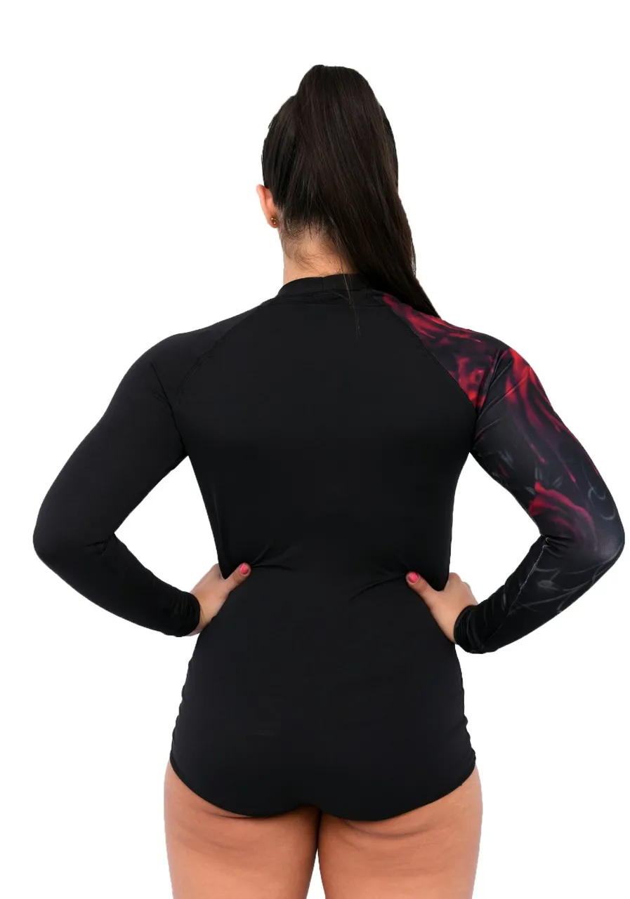 Body Feminino Jiu-Jitsu Rosas