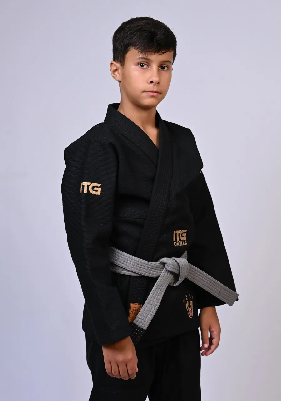 Kimono Infantil ITG ORELHA Preto