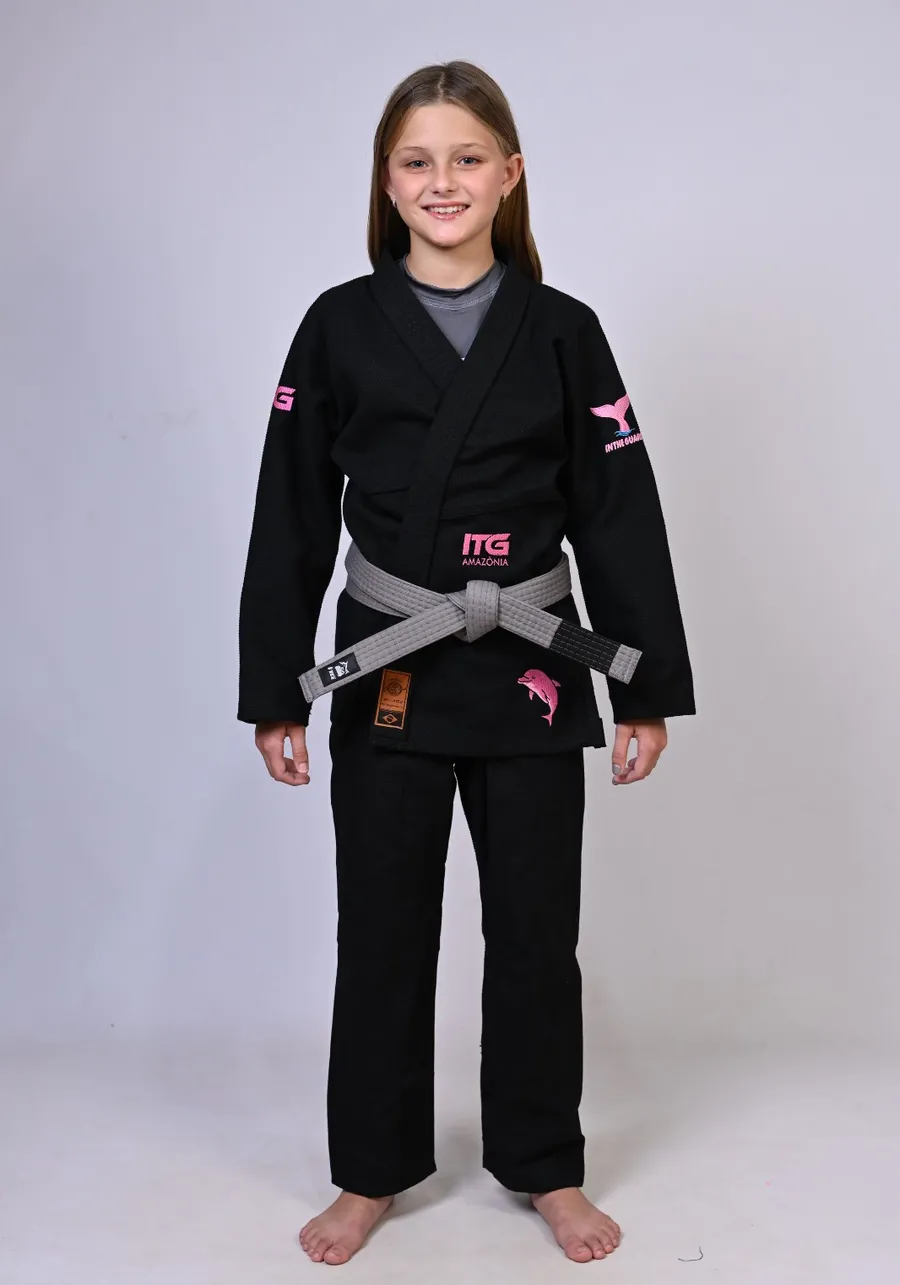 Kimono Infantil ITG Amazônia Boto Rosa Preto