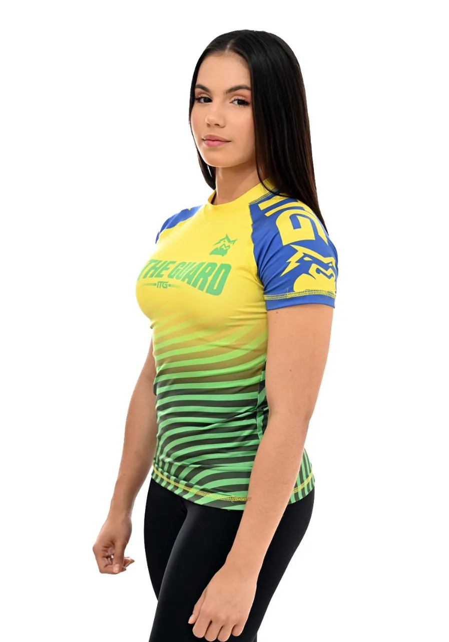 Rash Guard Feminina Brasil Amarela