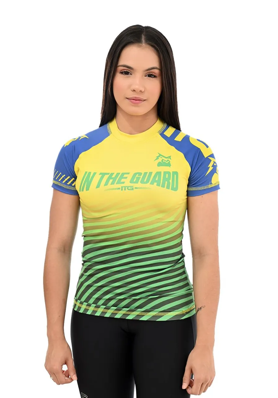 Rash Guard Feminina Brasil Amarela