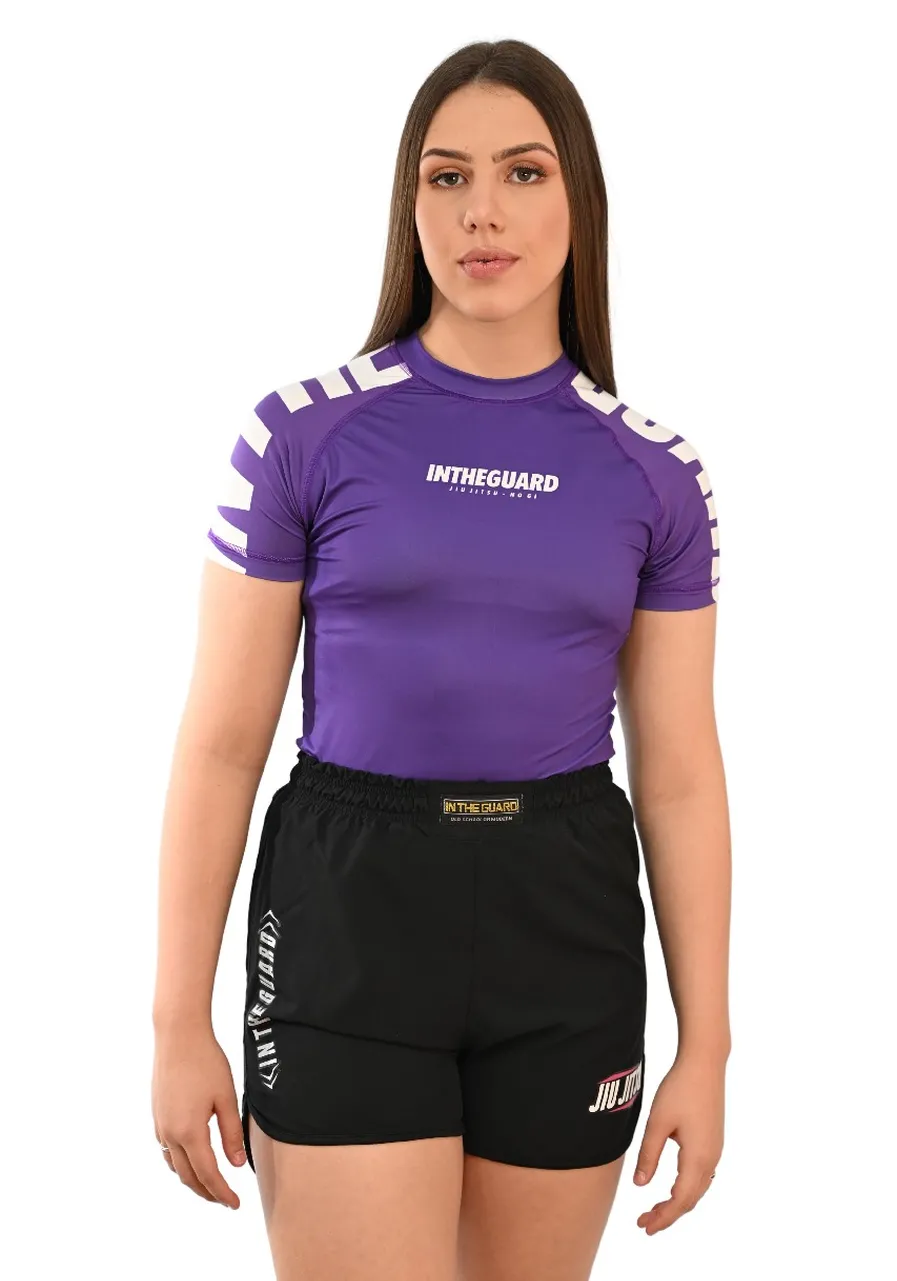 Rash Guard Feminina Cores Faixas Roxa