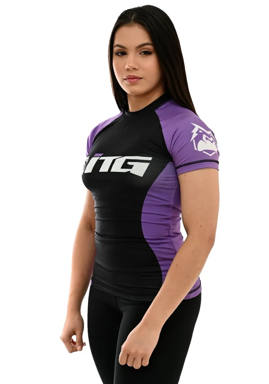 Rash Guard Feminina ITG Manga Curta Roxa