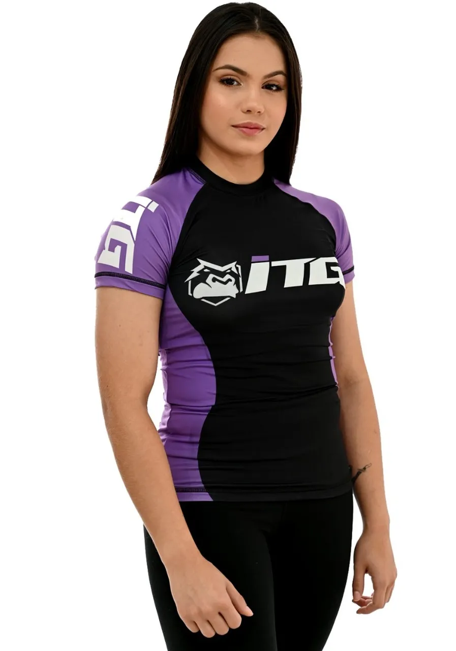 Rash Guard Feminina ITG Manga Curta Roxa