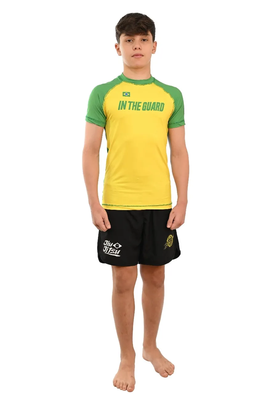 Rash Guard Infantil Brasil Amarela