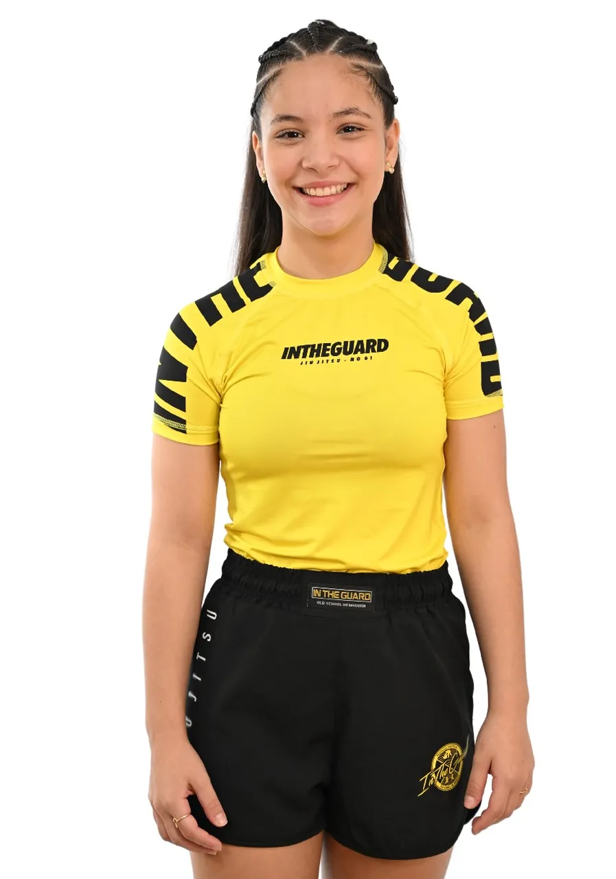 Rash Guard Infantil Cores Faixas Amarelo
