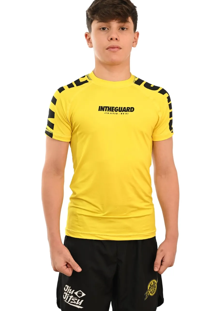 Rash Guard Infantil Cores Faixas Amarelo