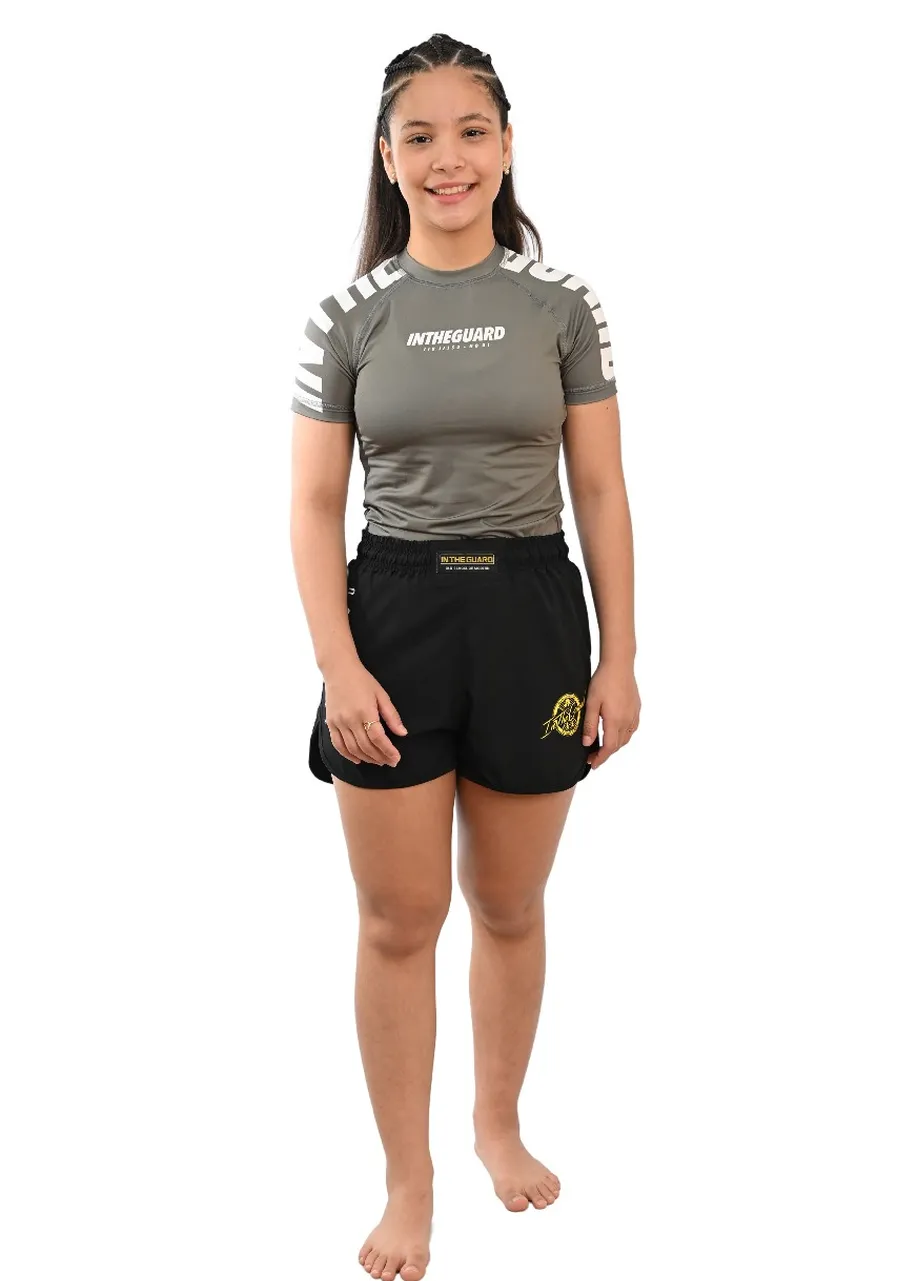 Rash Guard Infantil Cores Faixas Cinza