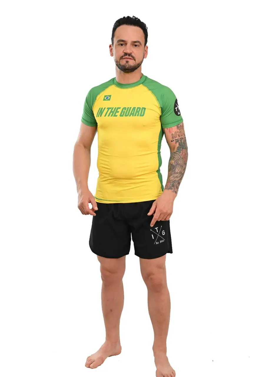 Rash Guard Masculina Brasil Amarela