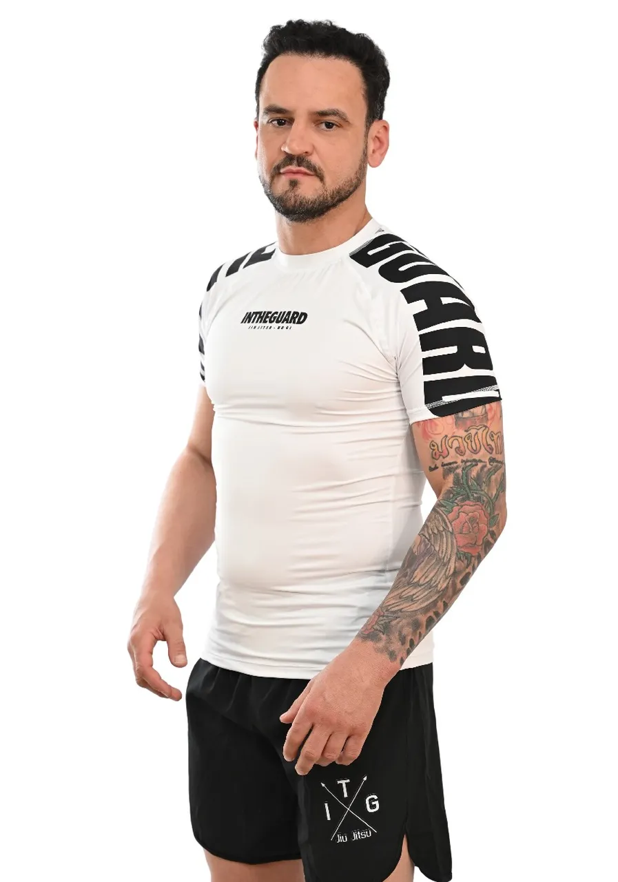 Rash Guard Masculina Cores Faixas Branca